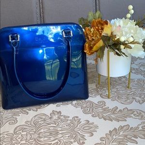 Vintage Beijo Navy Patent Leather Satchel